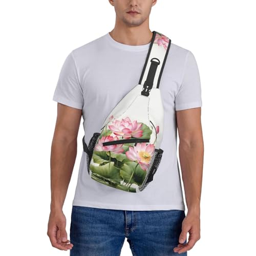 Morrales sling con patrón de planta de loto miniatura 7