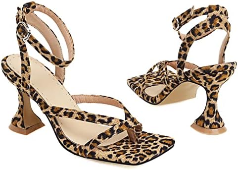 ヒョウ柄 アンクルストラップ サンダル Amazon | レディース ピンヒール 9cm ゼブラ柄サンダル ヒョウ柄