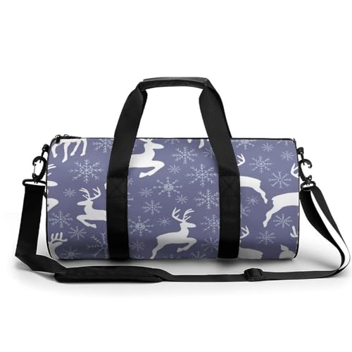 Sac de sport gym flocons de neige et cerfs 45x23x23cm