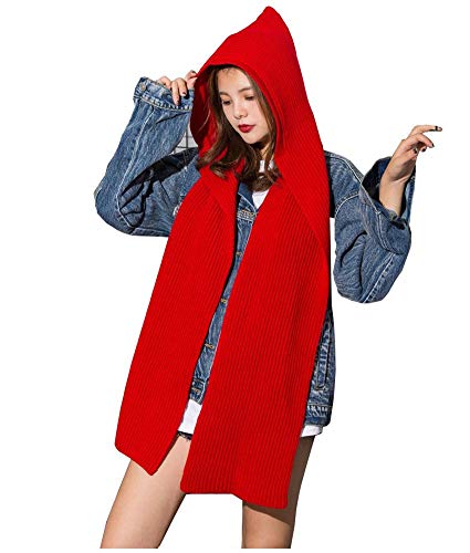 Vpang Women's Knitted Earflap Hooded Scarf Headscarf Neckwarmer Hoodie Hat2