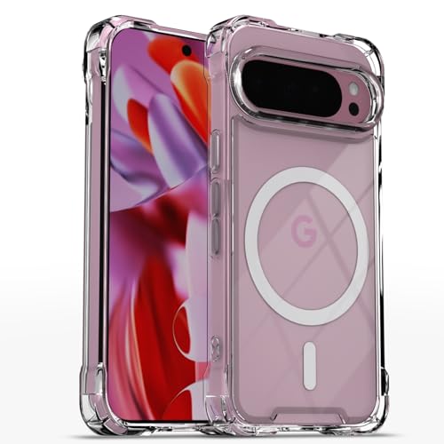 Image of Pikkme Back Cover for Google Pixel 9 Pro XL 5G Mag-Safe Shockproof PC + TPU Protective Case Magnetic Support Bumper Case (Transparent Mag-Safe)