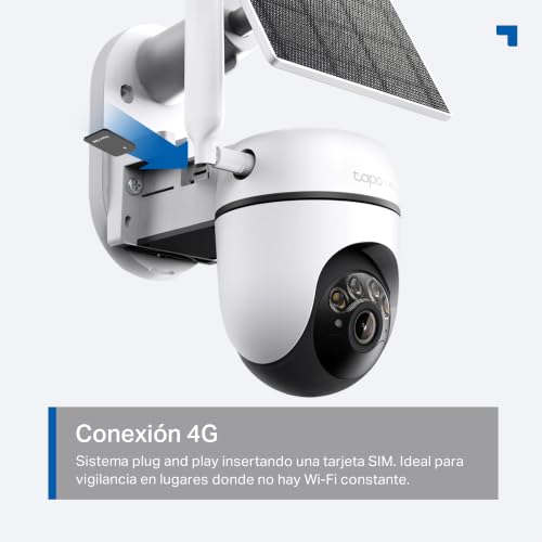 Miniatura 5 de Tapo C615G Kit - Cámara vigilancia WiFi Exterior 360°, 4G y WiFi, 2K, Solar | Detección de Movimiento, Personas, Mascotas y Vehículos. Con Panel Solar. Alarma Luz y Sonido. App Tapo.