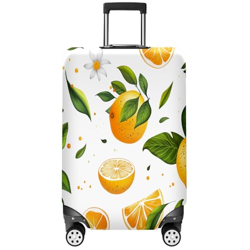 Lemon Orange Luggage Cover Suitcase Protector Travel Luggage Cover Carry on Luggage Cover Washable Baggage Covers for Suitcase Fit 30-32 Inch Luggage