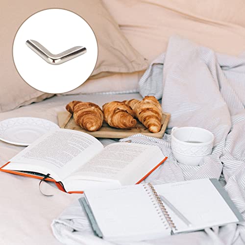 Protector de esquinas para libros METALLIXITY (15 mm / 0,59 pulgadas), 30 piezas, cubierta decorativa metálica para álbumes, menús, diarios, cajas y más, tono plateado miniatura 3
