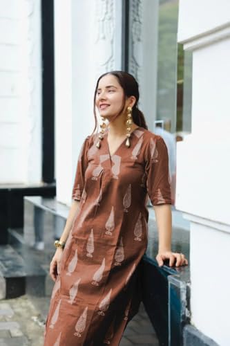 Image of SHIENZY Cotton Blend Kurta Set for Women