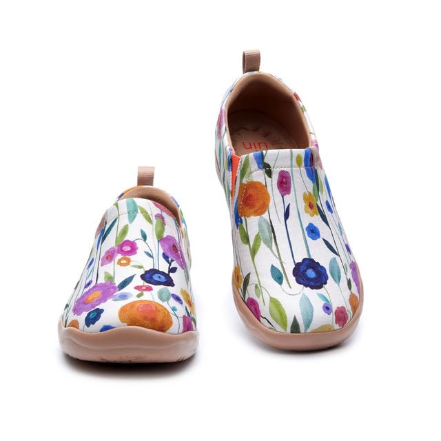Image of UIN Women's Slip On Shoes Colorful Comfortable Lightweight Art Travel Sneakers Casual Floral Stylish Everyday Loafers