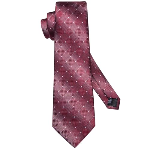 Image of Dubulle Silk Ties Set for Men Formal Paisley Striped Necktie Pocket Square Cufflinks 3PCS Sets Wedding Business Party