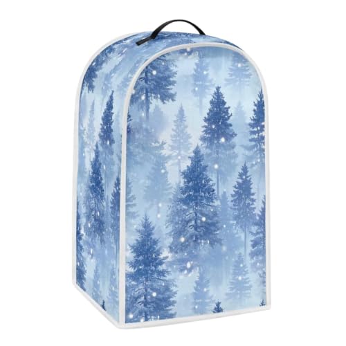 Image of Blue Trees Blender Dust Cover, Anti Fingerprint Polyester Stand Mixer or Coffee Maker Appliance Protector, Christmas Decor Stain Resistant Blender Cover for Kitchen Appliance