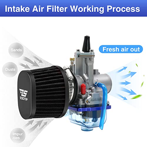 Image of 2PCS Motorcycle Air Filter Universal 45MM Replacement Engine Filter High Performance Air Filters Fit Motocross Carburetor Cleaner for Pit Bike Scooter Moped ATV (Black)