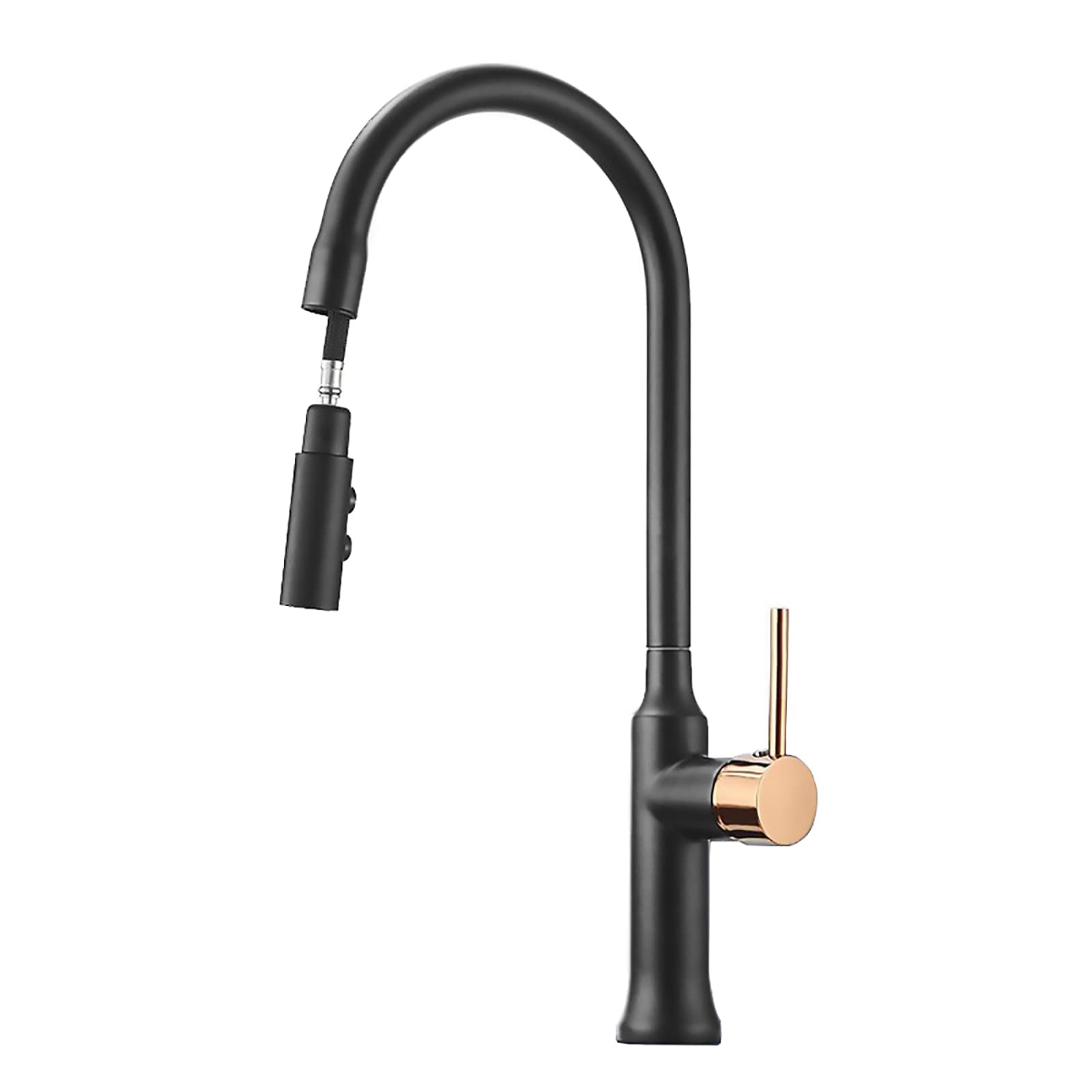 Robinet de cuisine à tirette avec mitigeur eau chaude et froide en laiton rotatif