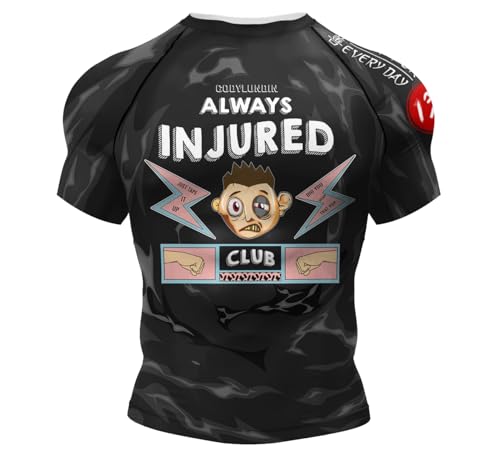 Red Plume Men's Compression Sports Tight Elastic Shirt Training Gym Running Tee Black