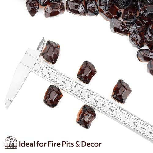 Mr. Fireglass 1/2-Inch Polygon Fire Glass for Fireplace Fire Pit & Lanscaping, 10 Pounds High Luster Amber - Thumbnail 2