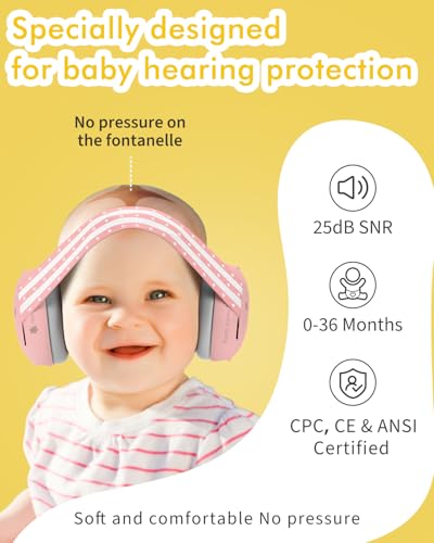 Image of Baby Ear Protection, Noise Cancelling Headphones for Babies, Noise Reduction Earmuffs for Infant and Toddlers up to 36 Months