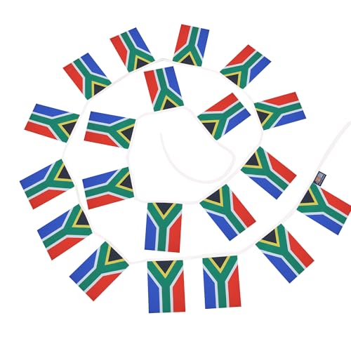 Image of AZ FLAG South Africa 6 meters BUNTING Flag 20 flags 9'' x 6'' - South African STRING flags 15 x 21 cm