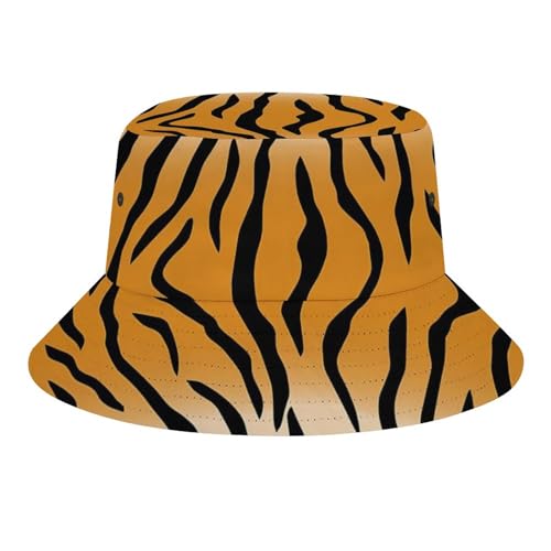 Tiger Bucket Hat for Women Men, Outdoor Foldable UV Protection Fisherman Sun Hat Full Print Beach Travel Summer Cap