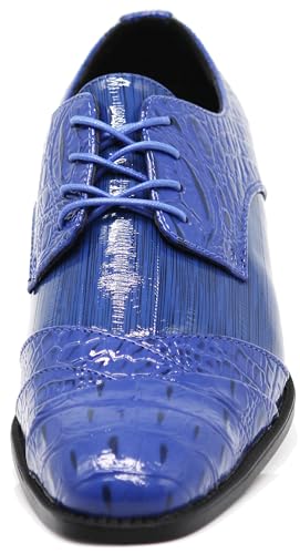 Image of STW Men's Alligator Crocodile Print Oxfords Fashion Lace Up Dress Shoes