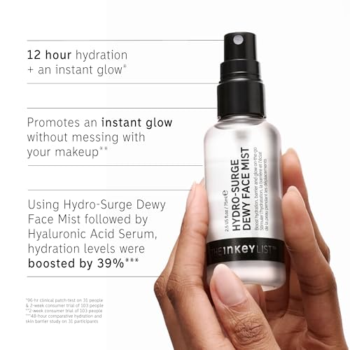 The INKEY List Hydro-Surge Dewy Face Mist 75ml, Hydration Boosting Spray, Fragrance-Free & Alcohol-Free, Gentle Formula for Sensitive Skin, On-The-Go Application, Vegan Friendly