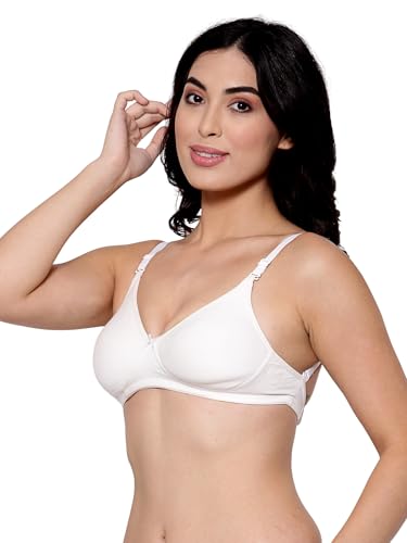 Image of Inner Sense Bra for Woman Made with Organic Cotton and Bamboo I Demi Cups Backless Bra for Woman with Removable Straps and Transparent Back I Non Padded Wire-Free Innerwear