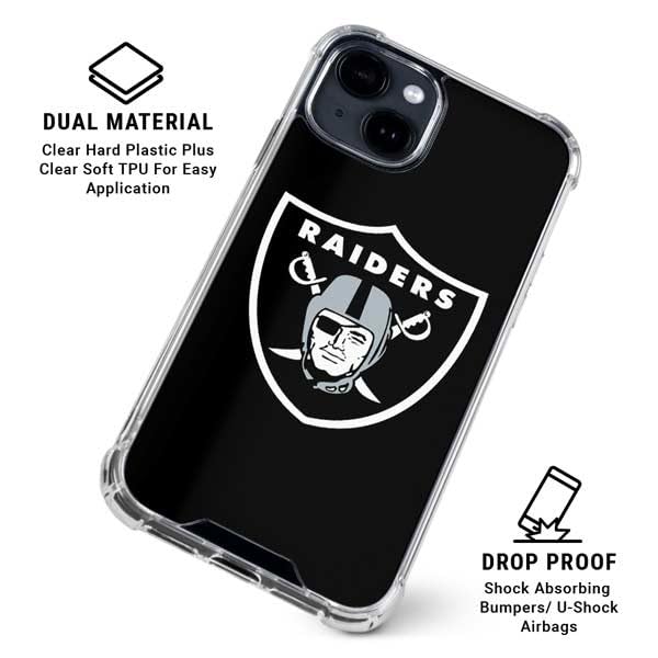 Skinit Clear Phone Case Compatible with iPhone 14 Plus - Officially Licensed NFL Las Vegas Raiders Large Logo Design