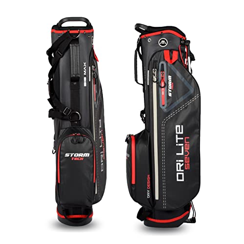 Big Max Dri Lite Seven Ultra Light Stand Bag | Water-Repellent | 5 Way Divider (Black-Red) #TOP2