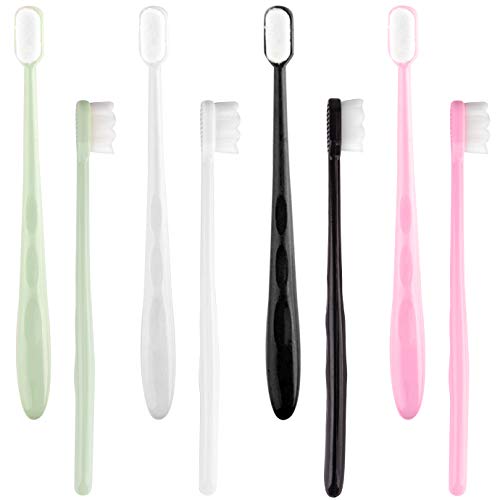 WXJ13 - Cepillo de dientes (8 piezas, micro nano manual, con 20.000 cerdas para encías frágiles, adultos y niños