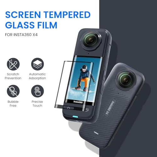 Image of Action Pro Insta360 X4 Tempered Glass Compatible with Insta360 X4, Bubble Free Installation, Ultra HD, 9H Hardness, Scratch Resistant (Pack of 1)