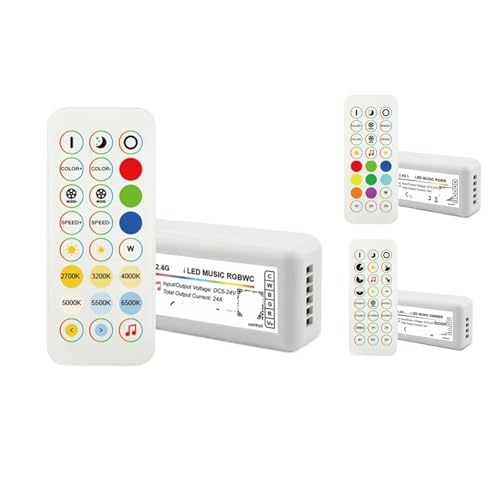 Controlador LED 2.4G RGBW DC5-24V para tira de luces 5050 con regulador de intensidad 2