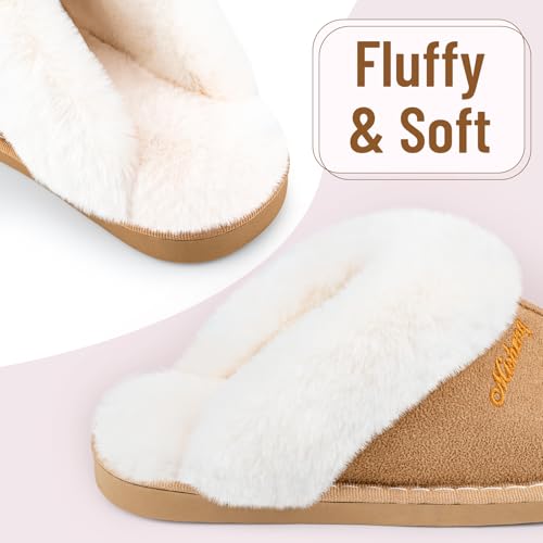 Plush House Slippers for Women, Fuzzy Warm Soft Home Slipper, Fluffy Winter Non-Slip Slippers for Bedroom Indoor.4