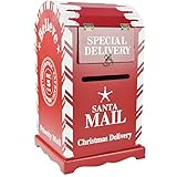 🎅【DECORACIÓN NAVIDEÑA PARA EL HOGAR】 Este buzón de Navidad también es una adición perfecta a la decoración de su hogar de Navidad. Adecuado para la sala de estar, la cocina, la chimenea, la puerta principal, el paso de la puerta, el porche, el patio, el jardín, la fiesta navideña, el interior y el exterior. Papá Noel recogerá las listas de deseos de los niños y niñas a través de este buzón en la víspera de Navidad.