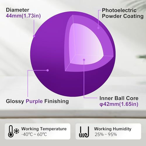 Image of SANWA Trackball 44mm /1.73in, Replacement Ball for ELECOM DEFT /DEFT PRO, and Other Compatible Trackball Mouse, Glossy Purple