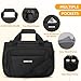 Underseat Carry On Luggage Lightweight Travel Tote Weekender Bag Overnight Duffle Bag for Travel, Travel Essentials Personal Item Travel Bag for Women and Men,Black-16Inch
