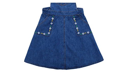 Image of KIDSCOOL SPACE Girls Denim Skirts,Little Big Girls Soft Stretchy Jeans Overall Dress