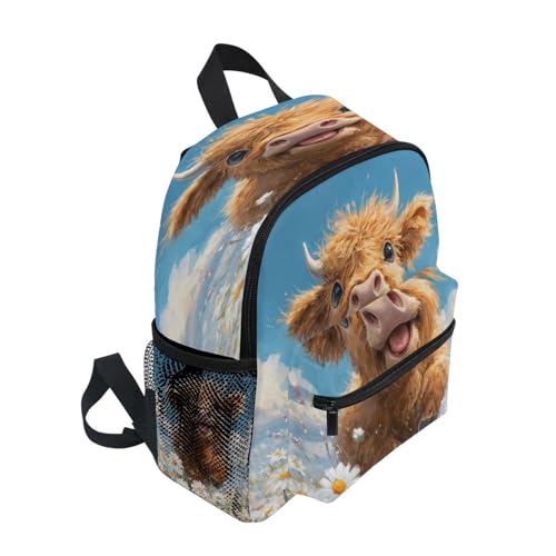 Cow Flowers Toddler Backpack Kindergarten Preschool Backpack for Boys Girls Toddler Bookbag2