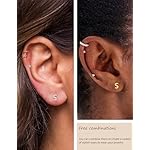 Stud Earrings for Women Set 2 Pairs 316L Hypoallergenic Gold Plated Initial Surgical Steel Earrings 26 Letter Equipped With Anti-Piercing Silicone Earring Backs (Gold+Silver) - Image 2