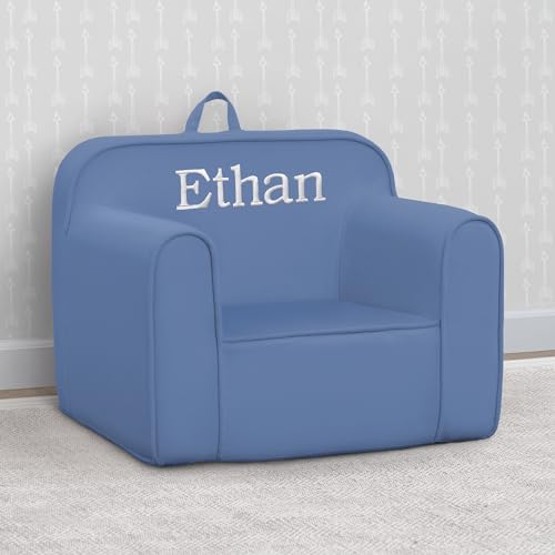 Image of Delta Children Personalized Cozee Chair - Customize with Name - Foam Kids Chair for Ages 18 Months and Up, Indigo