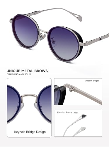 Image of Fashion Sunglasses for Women Metal Frame Round Shades Circular Sunnies(2A409)