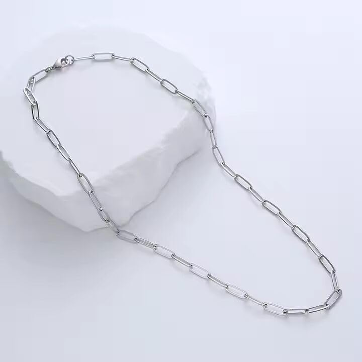 Image of THE MEN THING Chain for Men, Luxury Pure Titanium Steel Chain | Silver Stainless Steel Chain | Necklace Jewellery for Men & Boys