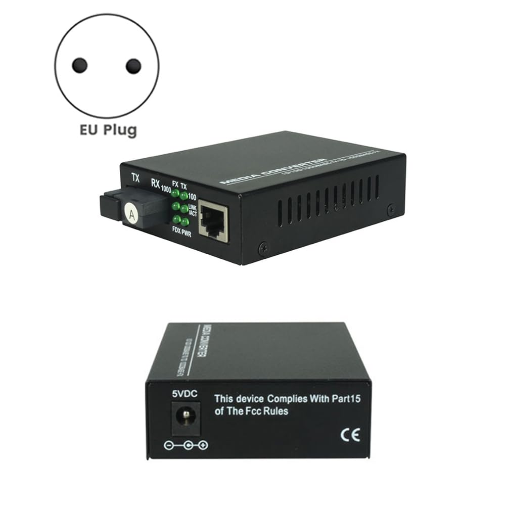 1 Paire de Convertisseurs de M�dia RJ45 vers Fibre + 10G avec Prise Europ�enne. Convertisseur Ethernet RJ45 vers + 10/100/1000M/2.5G/10G Gigabit Transceiver Core.
