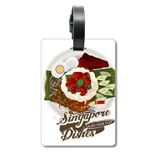 Étiquette d'identification Singapour Nasi Lemak Cruise pour valise de voyage et sac de cabine