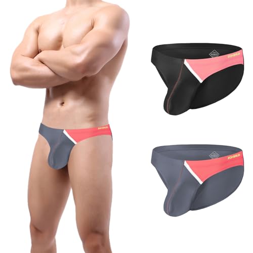 ZONBAILON Mens Bulge Enhancing Briefs Front Opening Pouch Tagless Underwear