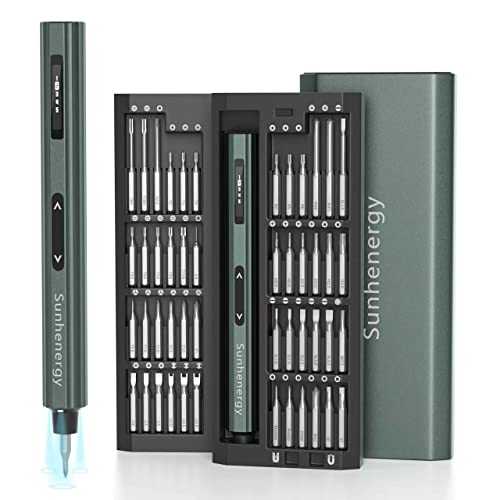 Mini Electric Screwdriver- Sunhenergy Small Cordless Precision Electric Screwdriver Set With 48 Magnetic Bits, 5 Gears Torque Oled Display, Rechargeable Portable Repair Tool Kit For Phone Camera Watch #TOP7