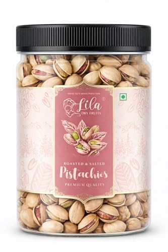 Image of LILA DRY FRUITS Salted Pistachios 250 g Premium Roasted Namkeen Pista | Crunchy Pista Nuts Ready to Eat Healthy Snack for Daily Munching Perfect for Gifting