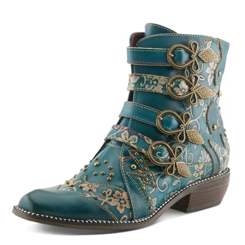 Spring Step L'Artiste Women's Rodeha Bootie Teal EU 39 / US 8.5