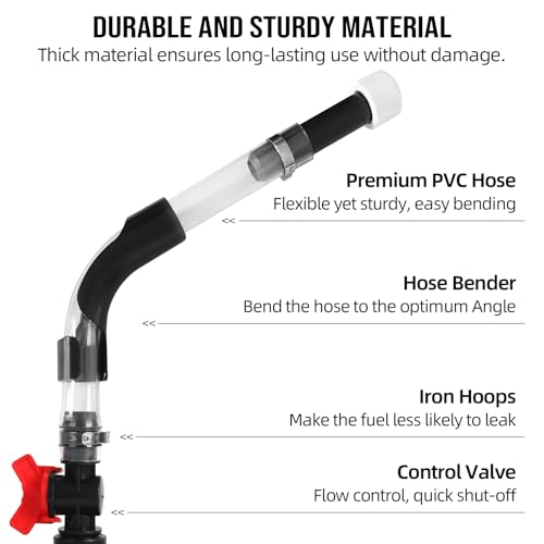 Image of Calvana Fuel Jug Hose 3044 Replacement Kit with 2 Elbow Adapters,2 Fuel Hoses with Valve,Compatible with VP Racing Fuel Jug,5.5 and 10 Gallon Fuel Cans,Diesel Fuel Can,Dirt Bike,Motorcycle Accessories
