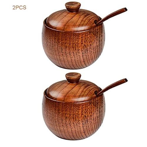 SUIKER KOM HOUTPICE POT JAR ZOUT KELLAR CRUSIVE CONTAINER MET DOESTELLING VOOR KEUKEN OPSLAG 2SET, Thuis Essentials - Image 8