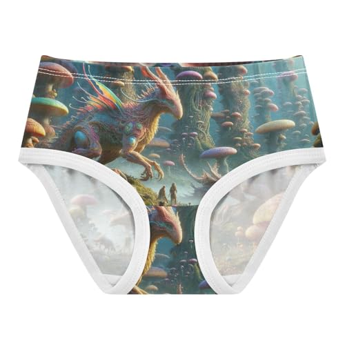 Cute Monsters Mushrooms Toddler Underwear, Girls Cotton Underwear, 2T–8 Years