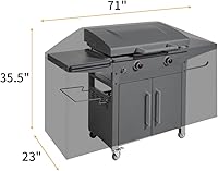 Vista 6 de iCOVER - Cubierta de parrilla para Blackstone 36" ProSeries 600D resistente al agua lona con apertura lateral frontal