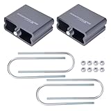 maXpeedingrods Universal 4” Lowering Block Kit, Leaf Spring Aluminum Drop Kit with U-Bolts & Hardware