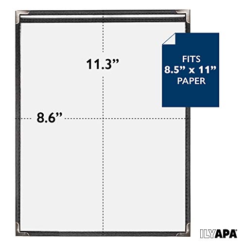 Image of Ilyapa 60 Pack of Restaurant Menu Covers 8.5 x 11 - Single Page Cover, 2 View Sleeves - Restaurant Plastic Menu Holder - Fits 8.5 x 11 Inch Paper