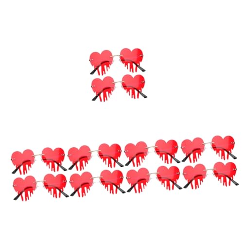 Lunettes de soleil sans monture cœur lot de 10 pour festival et rave party colorée